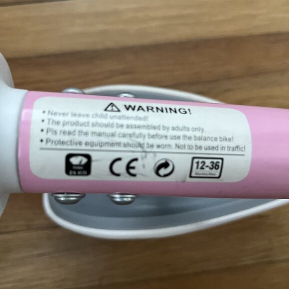 Allobebe Baby Balance Bike Small Toddler Trike 12-36 Months Baby Toddler Pink - Picture 6 of 9